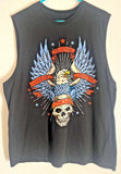 Biker Graphic Black Muscle Tee Liberty Freedom Justice Size XL 46-48*
